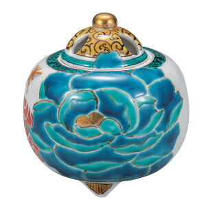 日本の伝統工芸品【九谷焼】3.2号香炉 青牡丹 佐藤剛志