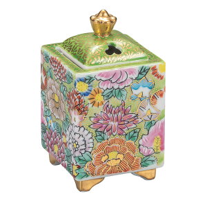 日本の伝統工芸品【九谷焼】3.2号香炉 本金花詰 大志窯