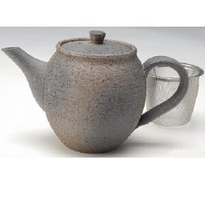 信楽焼 黒釉ポット○ 付属品:中入れ用茶こし