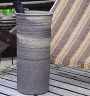 【信楽焼】傘立　刷毛モダン