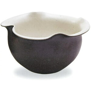 信楽焼 コゲ釉花型水鉢 11号