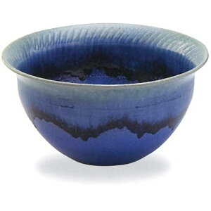 信楽焼 青ビードロトチリ水鉢 (11号)