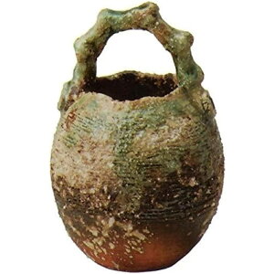 信楽焼 花器 古信楽手桶花入・5号