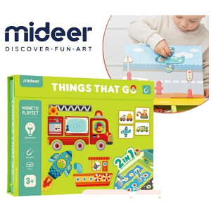 ミディア mideer MD1040 ・ マグネット トラフィック 乗り物をテーマにした楽しいマグネットアクティビティです。子どもたちが大好きな車や電車、飛行機などの乗り物を自由に組み合わせて遊