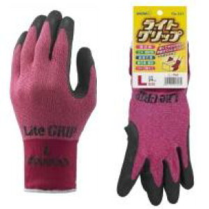 【10双セット販売】ショーワグローブ #341 ライトグリップ レッド 手のひらを天然ゴムでコーティングした薄くてやわらかい背抜き手袋
