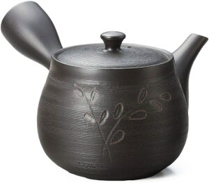 美味しいお茶を淹れるならこれ!!常滑焼急須【陶製茶こし急須/大きい急須】黒泥和松皮朱ムキ急須 セラメッシュ