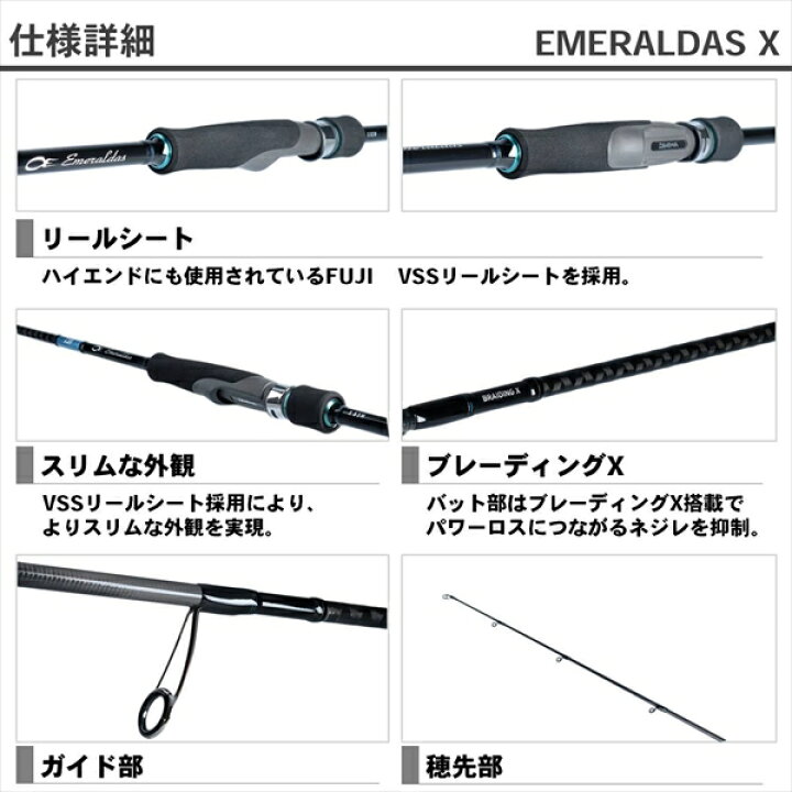 楽天市場】ダイワ エメラルダス X 86M 2019モデル (スピニング2ピース 