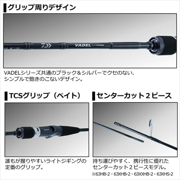 楽天市場】ダイワ ヴァデル LJ 63XHS-2 2021モデル (スピニング2ピース 