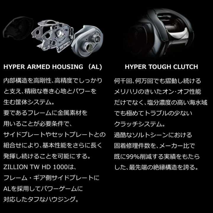 楽天市場】ダイワ 22ジリオン TW HD 1000XH (右) : 釣具の 