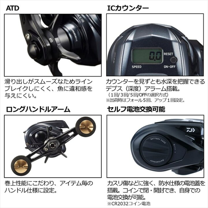 楽天市場】ダイワ ベイトリール ライトゲーム IC 200(右巻) : 釣具の 