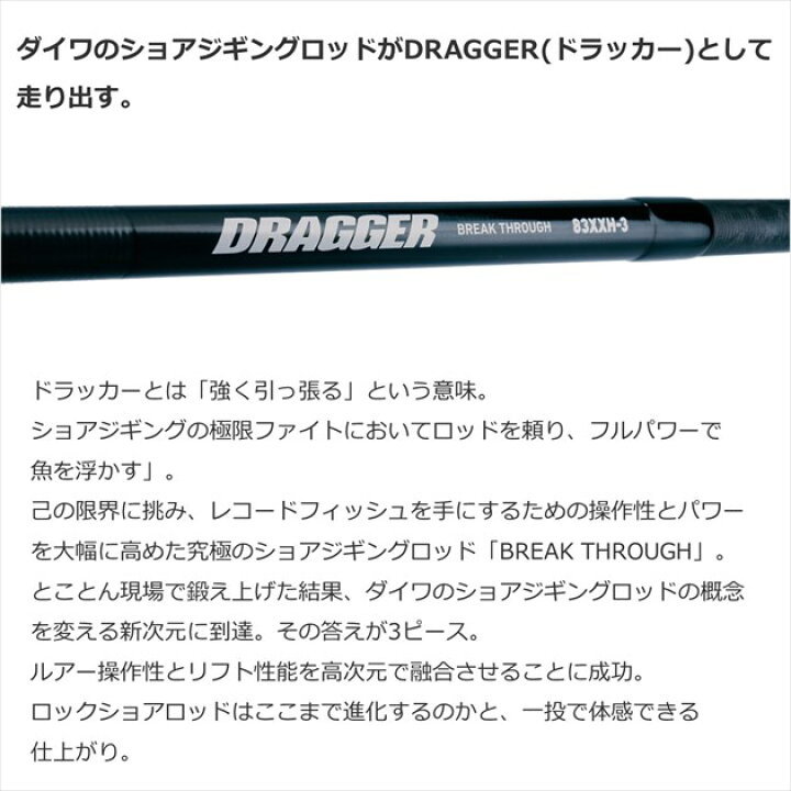 楽天市場】ダイワ ショアジグロッド ドラッガー ブレイクスルー 83XXH 