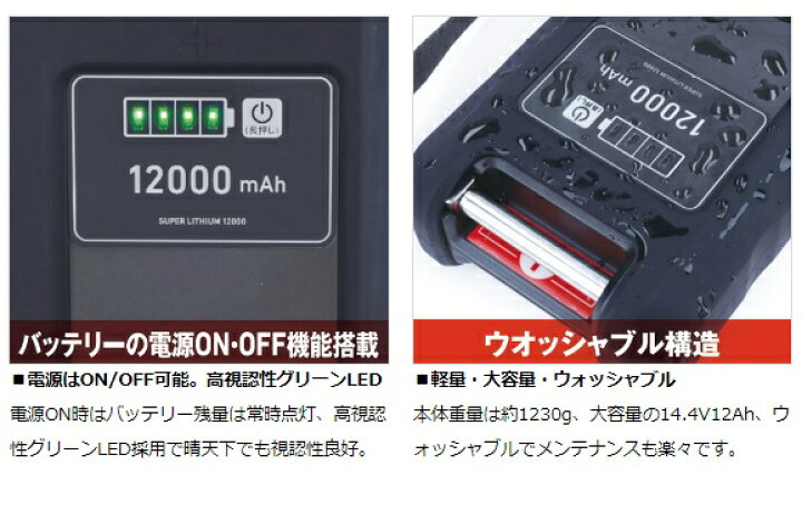 楽天市場】ダイワ バッテリー スーパーリチウム12000WP-C(充電器付き 