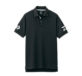ダイワ ウェア DE-7906 半袖ポロシャツ ブラック×ホワイト 4XLサイズ
