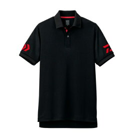 ダイワ ウェア DE-7906 半袖ポロシャツ ブラック×レッド 3XLサイズ