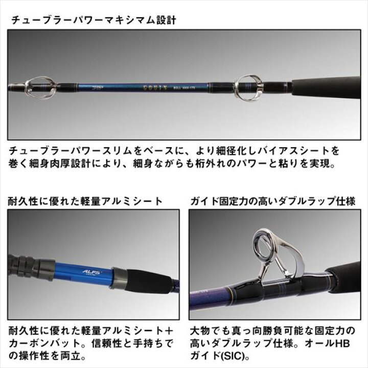 楽天市場】ダイワ 船大物竿 ゴウインブル HHH-190・K(1ピース) : 釣具 