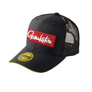 がまかつ 帽子 GM9104 ハーフメッシュキャップ(ボックスロゴ) ブラック×レッド L