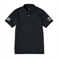ダイワ ウェア DE-7925 半袖ポロシャツ ブラック×ホワイト 2XL