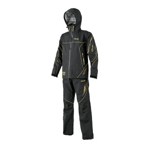 がまかつ レインウェア GM3798 アルテマシールドプロオールウェザースーツ ブラック×ゴールド LL