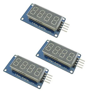 【送料無料】KKHMF 3個 4デジタル表示モジュールLED明るさ調節可能 時計付き