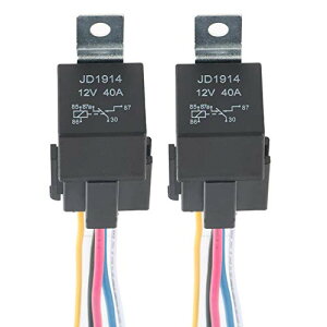 【送料無料】GTIWUNGリレー 5極 DC12V 40A ヒューズ On/Off SPDTリレーソケットプラグ 5線 黒
