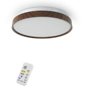 【送料無料】POOPEE LEDシーリングライト ~6畳 リモコン付 30W 無段階連続調光・調色 昼光色 電球色 2500LM 常夜灯モード メモリ機能 15分/30分/60分スリープタイマー 和風 木目調 天井照明器具 和室