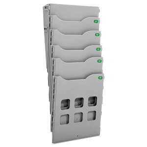 【送料無料】NUOLUX ファイルフォルダー 壁掛け a4 ファイルホルダー 5ポケット 入れ ポケット 個別収納式 小物入れ 書類オーガナイザー 漫画 新聞紙 スクリューステッカー付き(グレー)