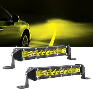 【送料無料】Largoods LED作業灯 7インチ 高輝度 LED投光器 広角狭角12v-24v 兼用 ワークランプ タイヤ灯 デッキライト 軽トラ作業 大型トラック 車 前照灯 防水 防塵 防震 取付け自由 省エネルギー