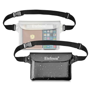 【送料無料】Etsfmoa 防水ポーチ 防水ケース 防水ウエストポーチ 完全防水 スマホ 小物入れ 海 海水浴 プール お釣り アウトドア 大容量 三重チャック 4WAY PVC素材 メンズ レディース 2個セット