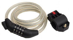 【送料無料】キャプテンスタッグ(CAPTAIN STAG) オッフル ダイヤル式ワイヤー錠150Φ10・可変式・コイルタイプ クリア Y-4383