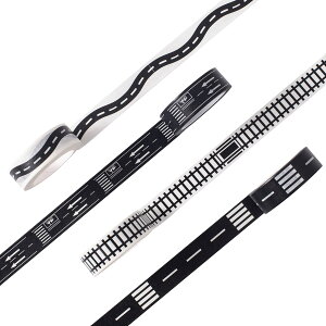【送料無料】YUBX 車線 マスキングテープ 4巻 鉄道 和紙テープ 超ロング 薄いです 子供のおもちゃ、家の装飾に使える