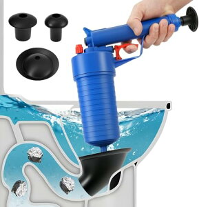 【送料無料】YWHWLX 真空式パイプクリーナー 片手操作 加圧式パイプクリーナー スッポン トイレ 空気圧縮 4種類ノズル付き 詰まり解消 強力押し出し(お風呂 トラブル キッチン 浴室排水口 洗