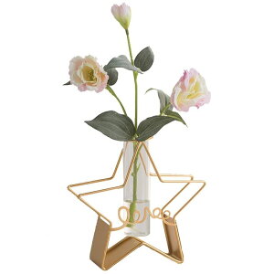 【送料無料】BIRLD ガラス管 フラワーベース 立体 ゴールド フレーム 花器 インテリア 雑貨 一輪挿し 花瓶