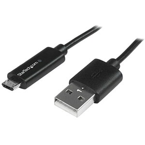 【送料無料】StarTech.com Micro USBケーブル (充電お知らせLED付き) 1m USBAUBL1M