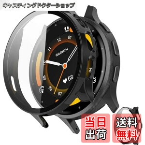 �y���������zINIAYOH For Garmin Venu 3 �J�o�[ �K�[�~�� Venu 3 �ی�P�[�X �����K���X�t�B����+���ϏՌ�PC�t���[�� ���˒ጸ �w��h�~ �y�ʃX�����݌v (�u���b�N)