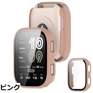 �y���������zJXRICH �Ή� Amazfit Bip 6 �P�[�X �Ή� 46mm �y�� PC+�����K���X amazfit bip 6 �p �ی�J�o�[ �����x �����ȒP �ϏՌ� �S�ʕی� Amazfit Bip 6 �J�o�[ 46mm �Ή�