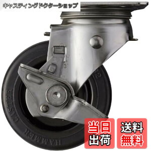 �y���������z�n���}�[�L���X�^�[(Hammer Caster) �X�e�����X���v���[�g�� �L���X�^�[ ���� �T�C�h�X�g�b�p�[�t �ԗ֌a100mm �S���ԗ� S�V���[�Y 313S-RBU100
