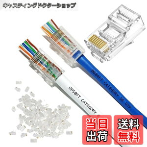 �y���������zYFFSFDC RJ45�R�l�N�^ CAT6 CAT5E CAT5 LAN�P�[�u���p �ђʌ^ �z���ȒP �ܐ܂�ɂ��� ���W�����[�v���O 8P8C 1000Mbps �P���������Ή� �u���[�h�����߂��� �T�C�Y�F100�Z�b�g