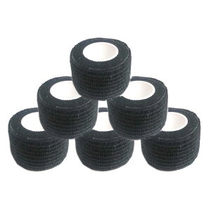 【送料無料】DFsucces 包帯 自己粘着包帯 弾性 テーピングテープ スポーツテープ 不織布凝集 伸縮性 通気性 敏感肌に適しています 多機能 家庭用 (ブラック, 2.5cm*4.5m)