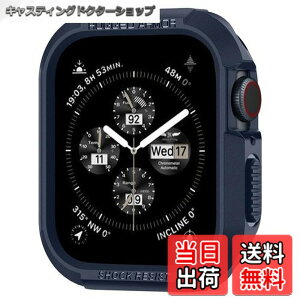 �y���������zSpigen Apple Watch �P�[�X 45mm | 44mm �y Series 7 / Series SE/Series 6 / Series 5 / Series 4 �Ή� �z ���� �Ռ� �z�� �^�t�l�X�f�U�C�� �ی�J�o�[ ���M�b�h�E�A�[�}�[ ACS02224 (�l�C�r�[�E�u���[)