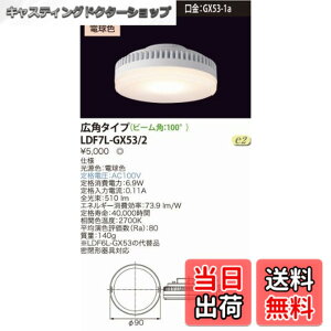 �y���������z���Ń��C�e�b�N E-CORE LED�d�� LED���j�b�g�t���b�g�`6.9W(����GX53-1a) ���L�p�^�C�v�� LDF7L-GX53/2