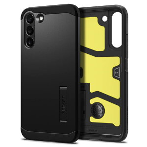 �y���������zSpigen Galaxy S22 �P�[�X [ SC-51C | SCG13 ] 3�w�\�� �X�^���h�t�� �ČRMIL�K�i�擾 �J�����ی� ���h�~ �Ռ��z�� ���C�����X�[�d�Ή� �^�t�E�A�[�}�[ ACS03991 (�u���b�N)