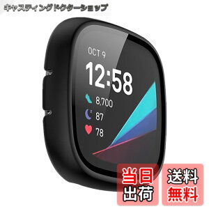 �y���������zLICHIFIT Fitbit Versa 3/Sense�p�ی�P�[�X �J�o�[ PC�t���[�� �����K���X�t�B���� ��̉� �X�}�[�g�E�H�b�`�J�o�[ �E���ȒP �ϏՌ� ���h�~�y�� ������� �A�N�Z�T���[ �F�F�u���b�N