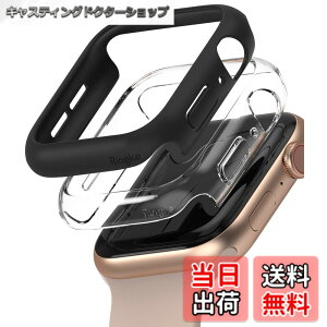 �y���������zJP - Ringke Apple Watch Series 6 / 5 / 4 / SE 40, 44mm Slim �F�FClear & Matte Black (2P)�A�T�C�Y�F[6 / 5 / 4 / SE 44mm]