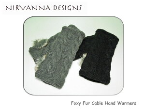 �yNIRVANNA Designs�zFoxy Fur Cable Hand Warmers �l�p�[�����̃n���h�E�H�[�}�[
