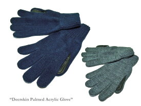 【NEWBERRY KNITTING】ニューベリーニッティング Mens Deerskin Palmed Acrylic Glove ディアスキン・無地グローブ
