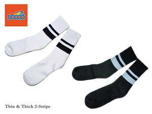 ���l�R�|�X�Ή����ySOCCO�z�\�b�R Thin & Thick 2-Stripe Socks L/XL (26cm�`28cm) �ׁE��2�X�g���C�v�E�\�b�N�X