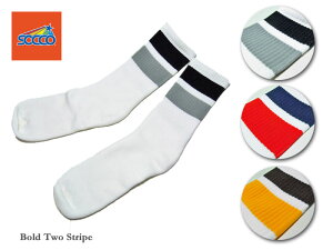 ���l�R�|�X�Ή����ySOCCO�z�\�b�R Bold Two Stripe Socks L/XL (26cm�`28cm) ����2�X�g���C�v�E�\�b�N�X