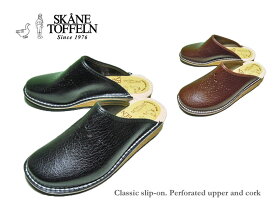 ＜送料無料＞【SKANE TOFFELN】スウェーデン製 500 Classic slip-on. Perforated upper and cork　スリッポンサンダル