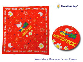 ＜ネコポス対応＞【Sunshine Joy】サンシャインジョイ Woodstock Bandana Peace Flower ウッドストック・バンダナ