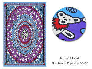 �ySunshine Joy�z�T���V���C���W���C Grateful Dead Blue Bear Tapestry 72001 �O���C�g�t�� �f�b�h�E���C�g �u���[ �_���V���O �x�A�[ �^�y�X�g���[